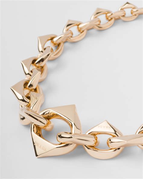 prada triangle bracelet|Prada necklace triangle gold.